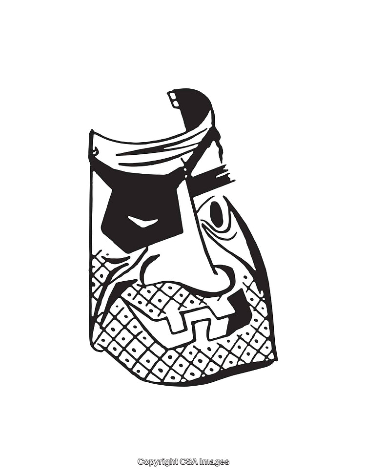 Abstract Black and White Line Art Portrait Illustration