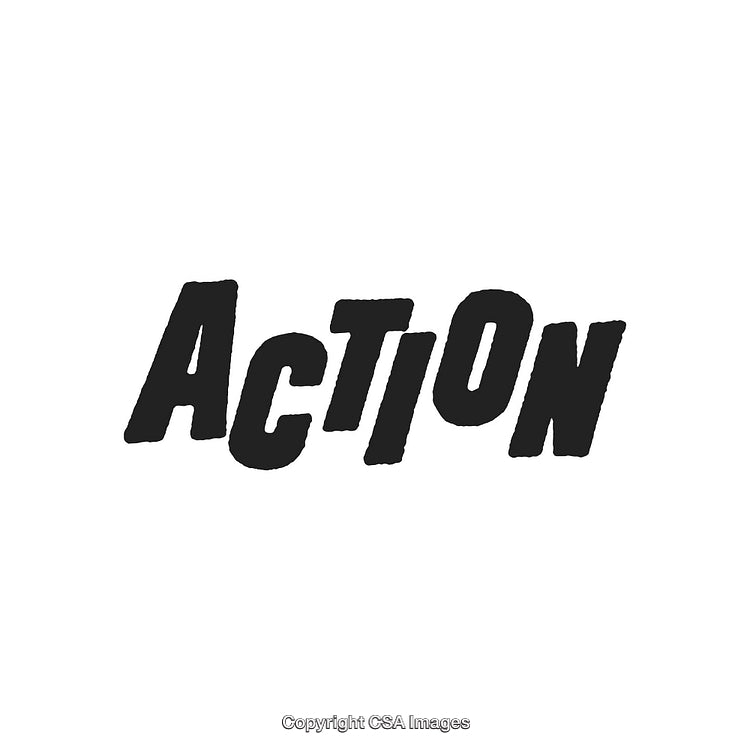 Bold Text Display Featuring the Word Action in a Dynamic Style