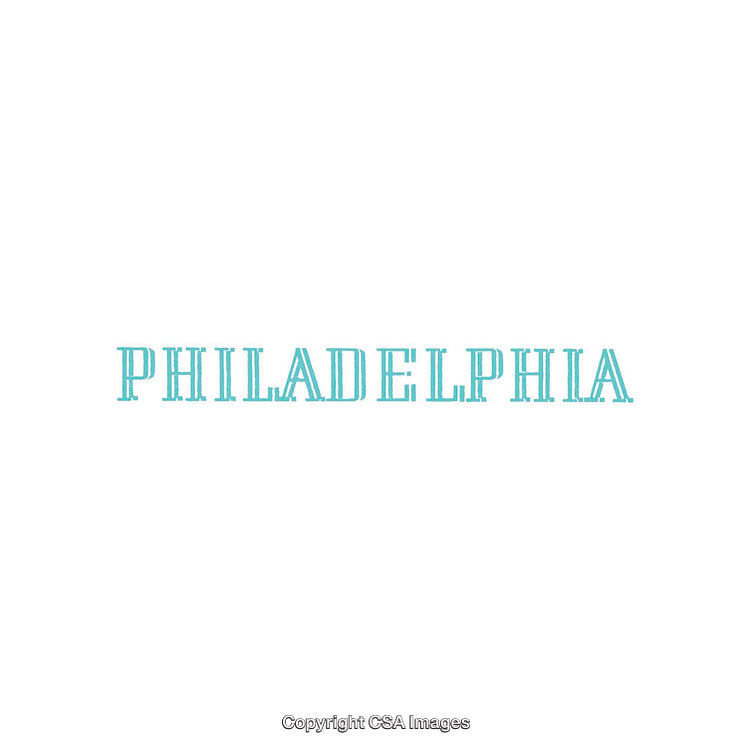 Minimalistic Text Design Featuring the Word Philadelphia in Blue