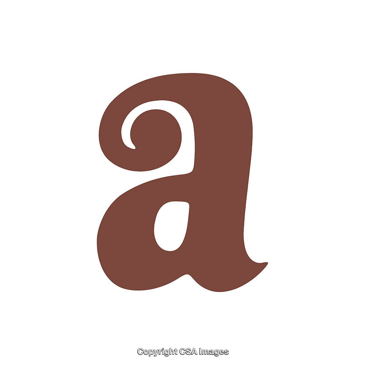 Stylish Brown Cursive Letter A on a White Background