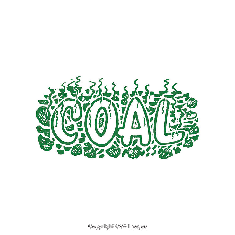 Green Coal Word Art With Decorative Accents and Smokey Style