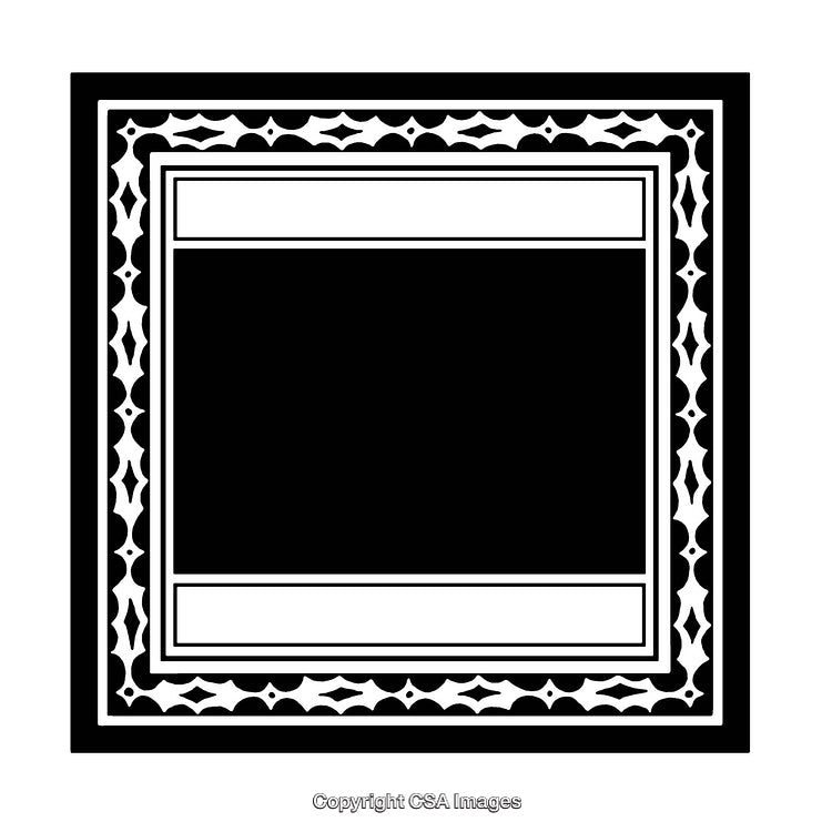 Intricate Black and White Ornamental Border Design for Elegant Decor or Framing