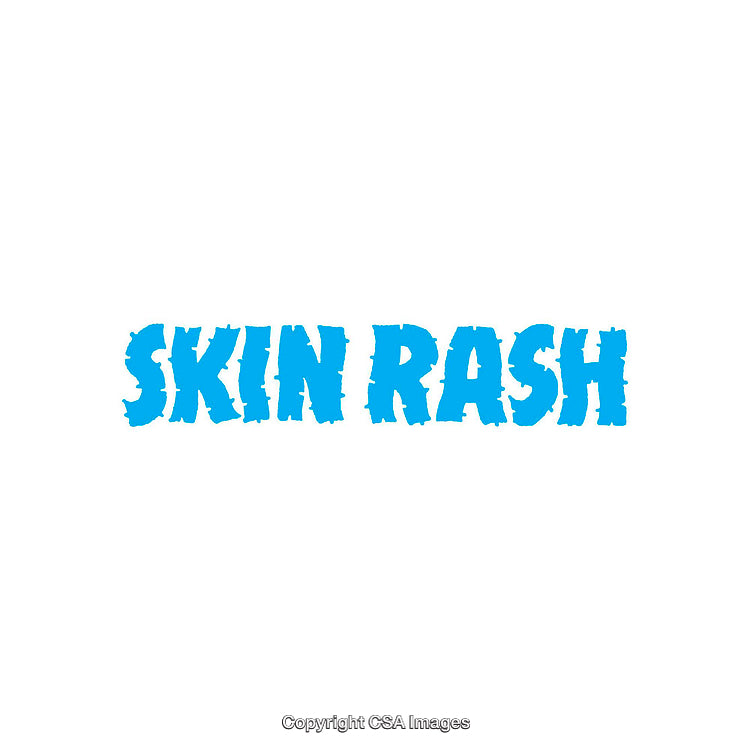 Skin Rash Phrase Displayed in Bold Blue Text on White Background