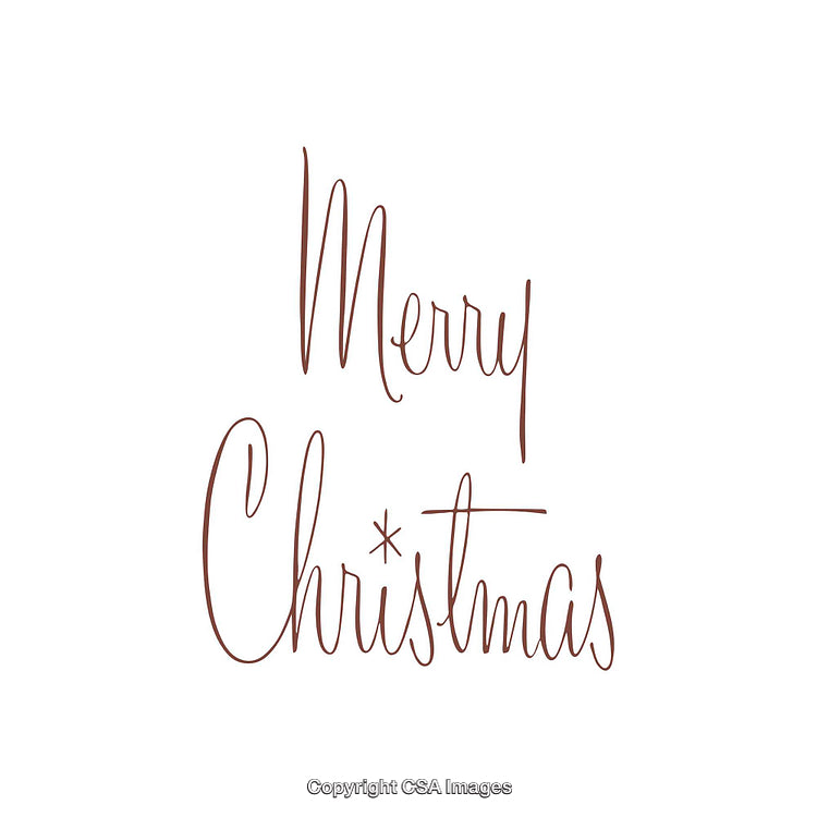 Handwritten Merry Christmas Text in Elegant Monoline Calligraphy Style
