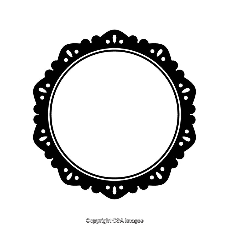 Intricate Black And White Circular Border Design For Decorations