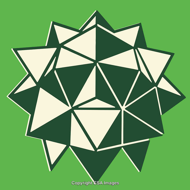 Geometric Polygon Art in Green Tones Inspired by Abstract Designs
