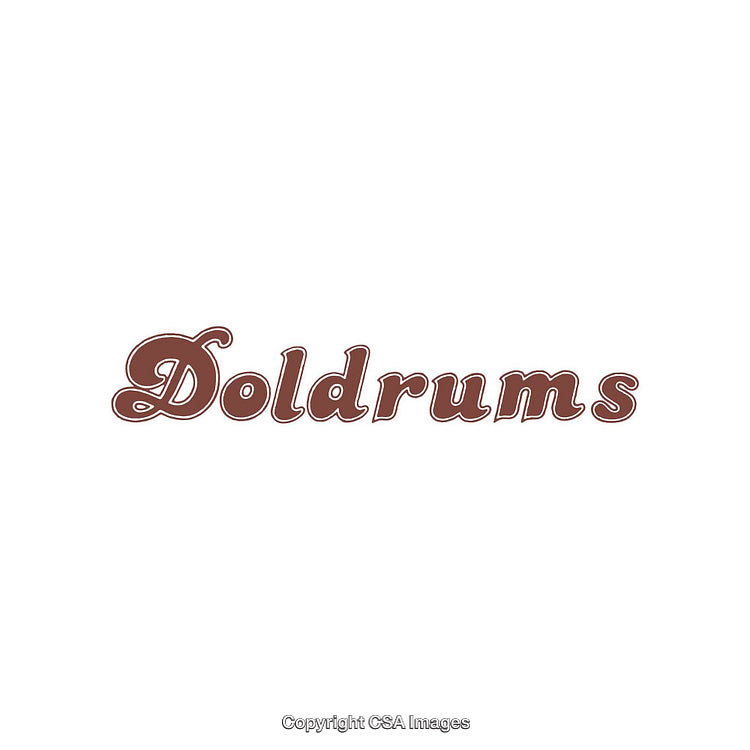 Stylized Decorative Typography Featuring the Word 'Doldrums' in Vintage Style