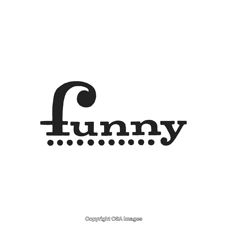 Stylized Black And White 'Funny' Text Design With Artistic Texture
