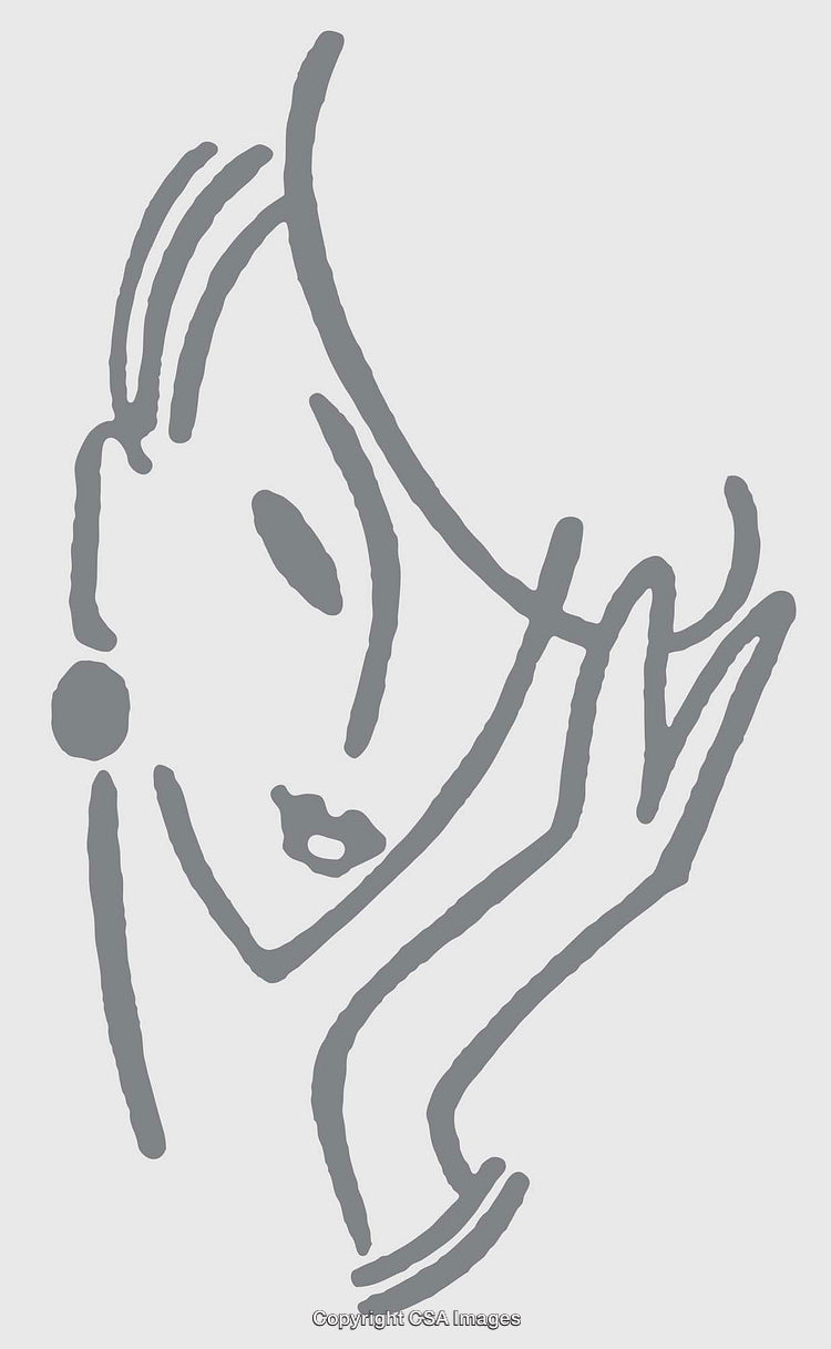 Minimalist Line Art Illustration of a Stylized Female Portrait