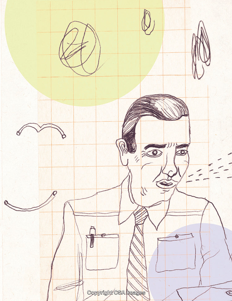 Abstract Sketch of a Business Professional With Artistic Elements