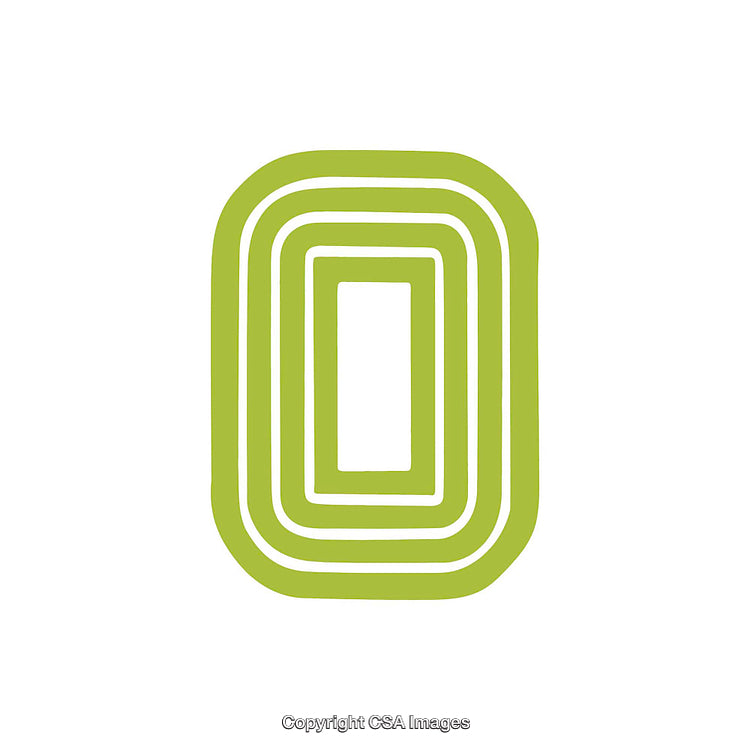 Green Stylized Letter O Design with Modern Minimalist Aesthetic