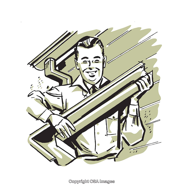 Retro Styled Illustration of a Worker Holding a Large Pipe Section
