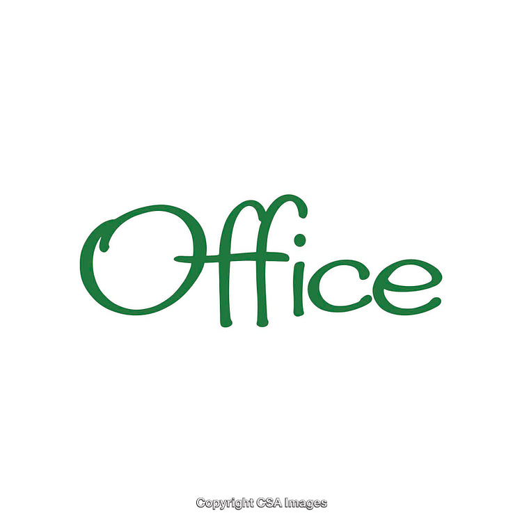 Elegant Green Office Word Design on a White Background