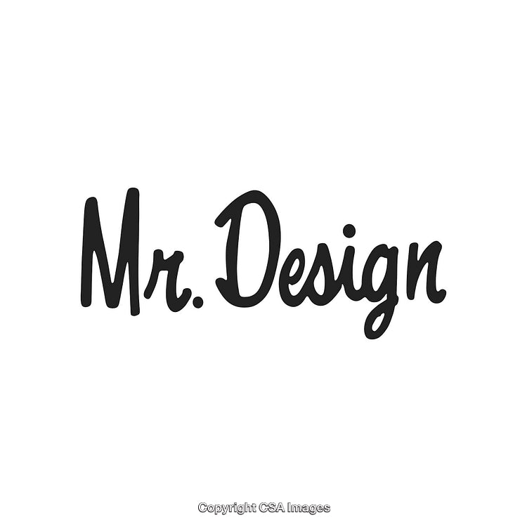Stylish Typography Design Featuring the Text 'Mr. Design' in Black Script Font