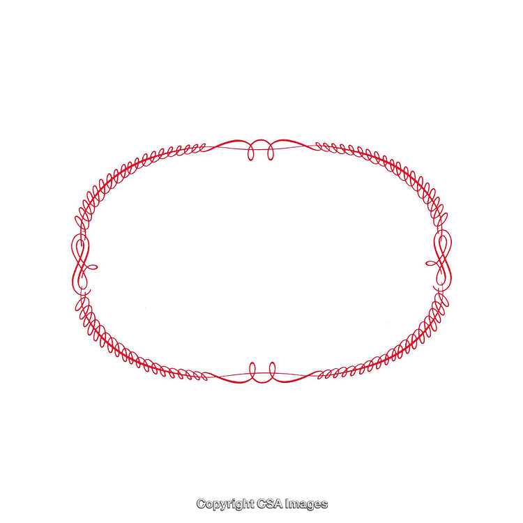 Elegant Ornamental Red Decorative Frame on a Clean White Background