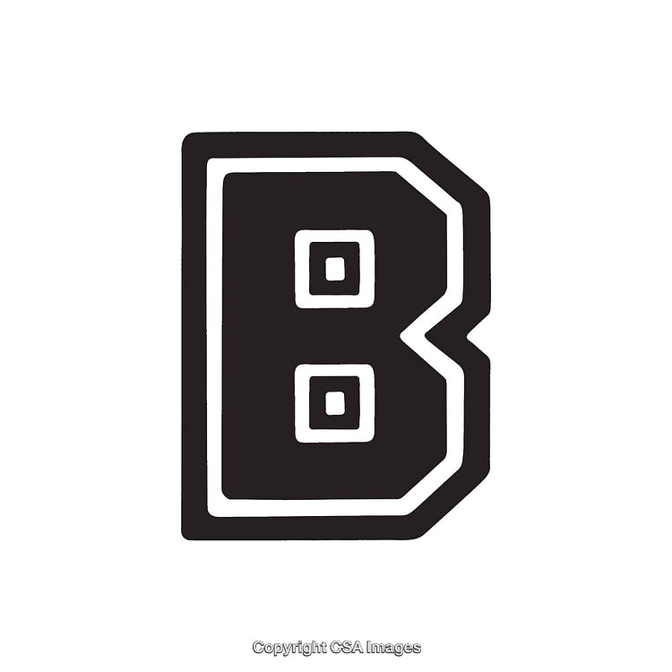 Bold Graphic Design Featuring a Stylized Letter B Isolated on White Background