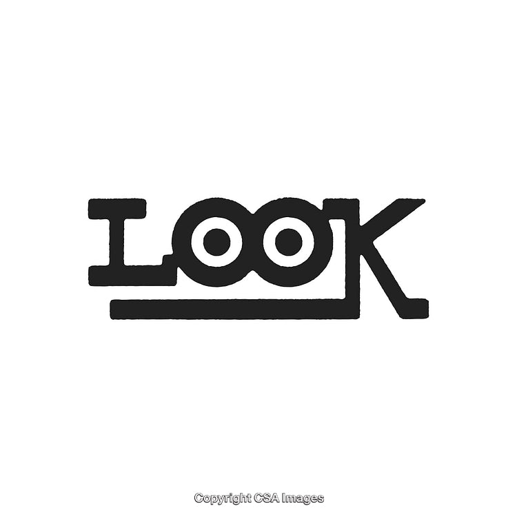 Creative Optical Logo Featuring the Word 'Look' With Bold Black Typography