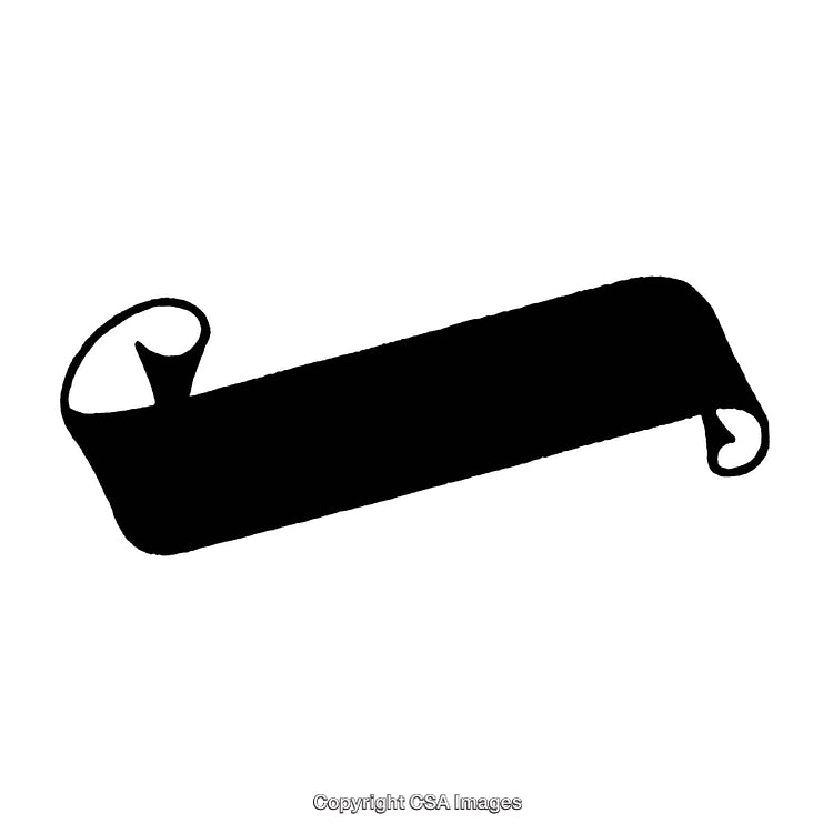 Black and White Scroll Banner in Retro Style