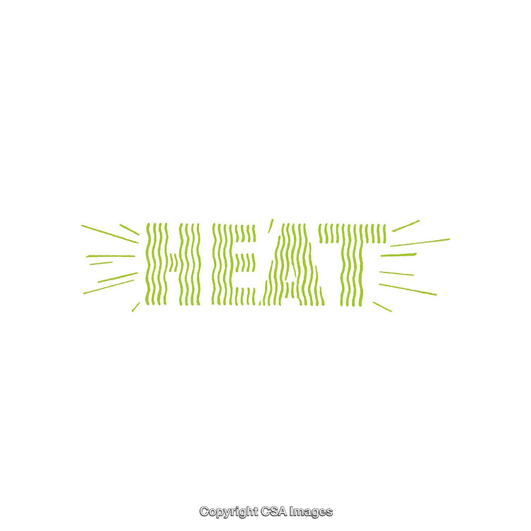 Green Heat Typography with Wavy Effect on White Background