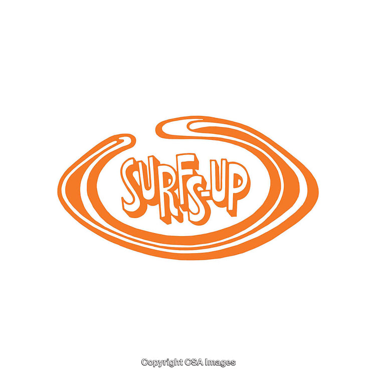 Stylized Surfing-Themed Logo Artwork in Vivid Orange Color