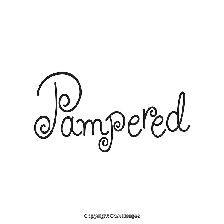 Elegant Hand-Drawn Word Art Featuring the Script Font Pampered