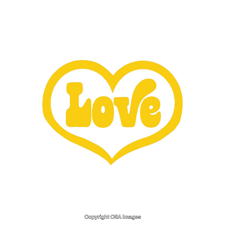 Yellow Love Illustration Within a Heart