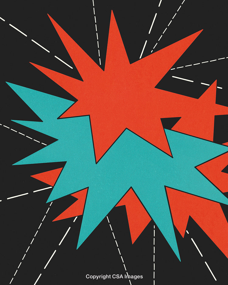 Abstract Overlapping Shapes Illustration With Contrasting Colors