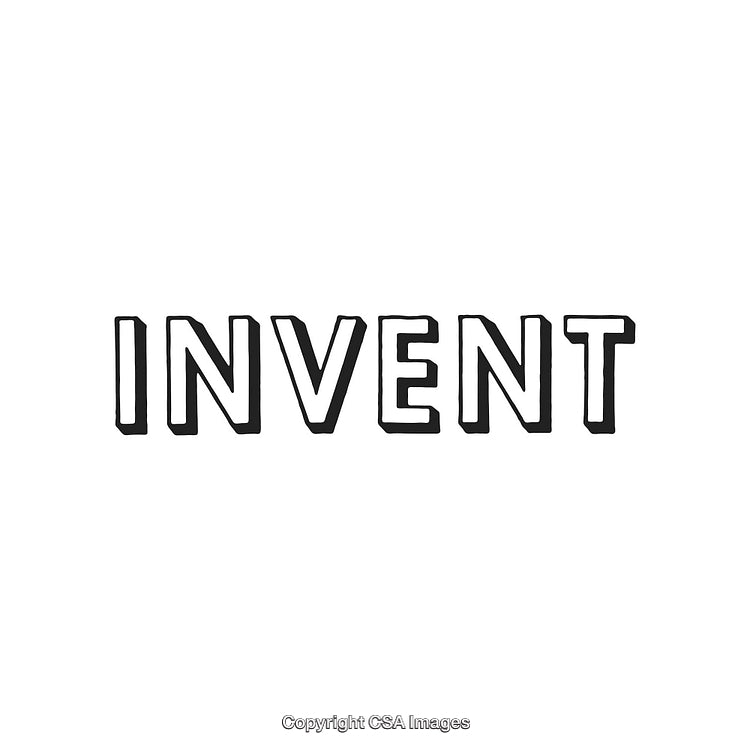 Invent Written in Bold Letters on a White Background for Creativity