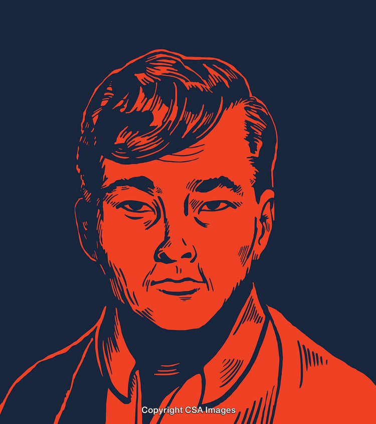 Portrait in Bold Graphic Style with Contrasting Colors