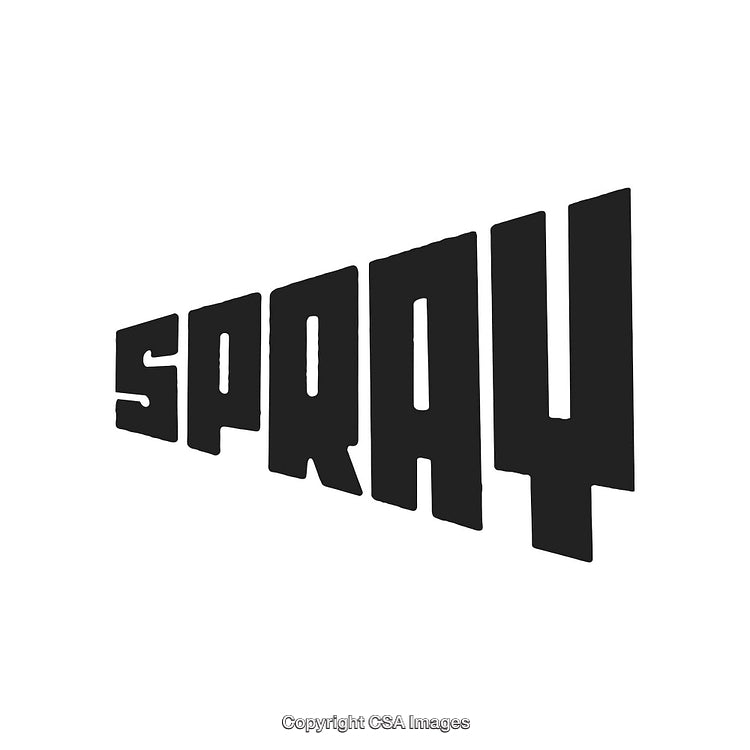 Black Spray Text with Modern Design on White Background