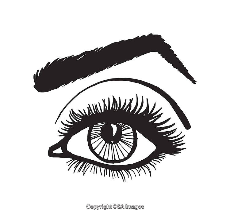 Black and White Line Art Illustration of an Artistic Eye