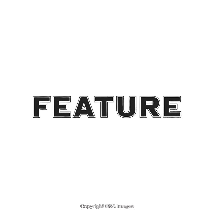 Black Bold Typography Spelling the Word 'Feature' on White Background