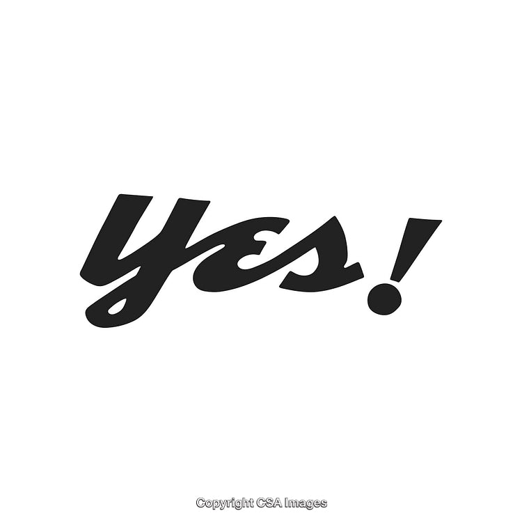 Stylized Typography of the Word Yes in Bold Black Letters