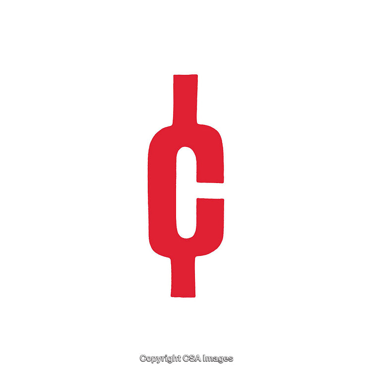 Red Cent Symbol With Minimal Design on a White Background