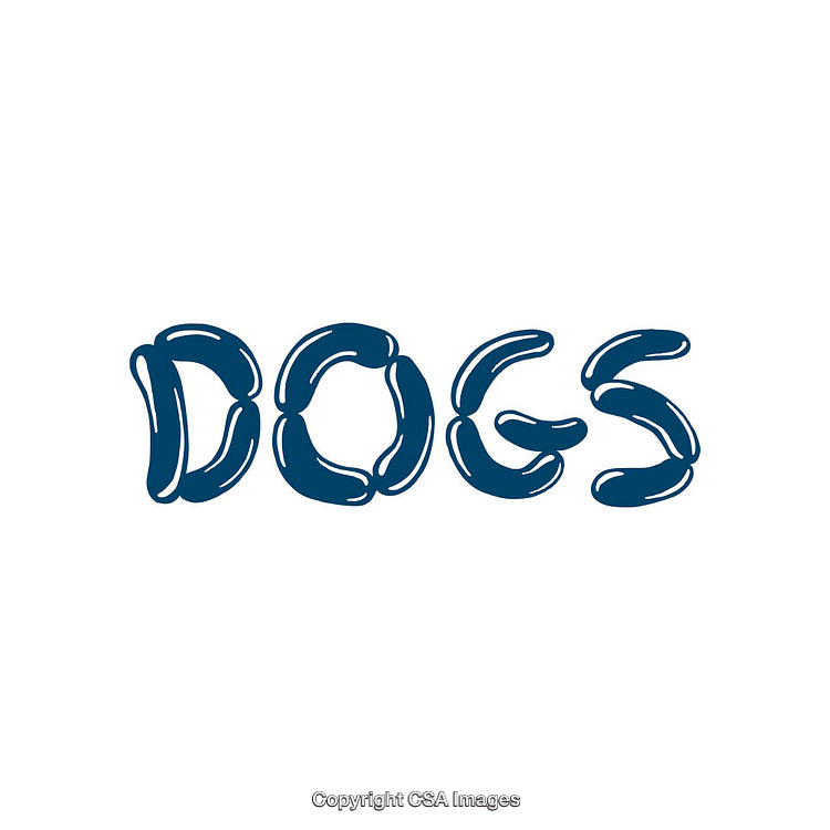 Creative Balloon-Inspired Typography Spelling the Word Dogs in Bold Design