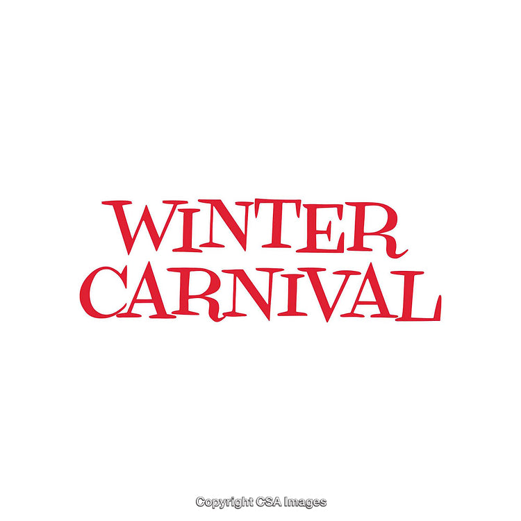 Red Winter Carnival Text on White Background for Seasonal Promotions
