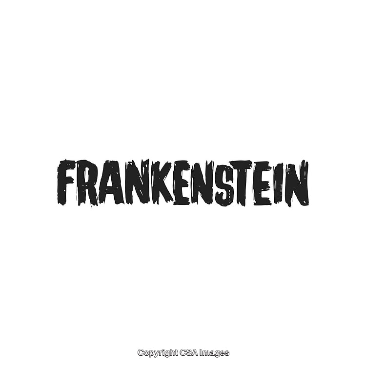 Bold Typographic Design Featuring the Word Frankenstein in Dark Text Style