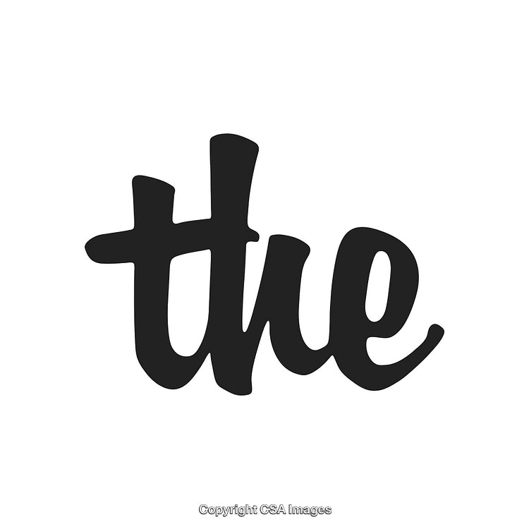 Creative Display of the Word 'The' in Elegant Cursive Typography