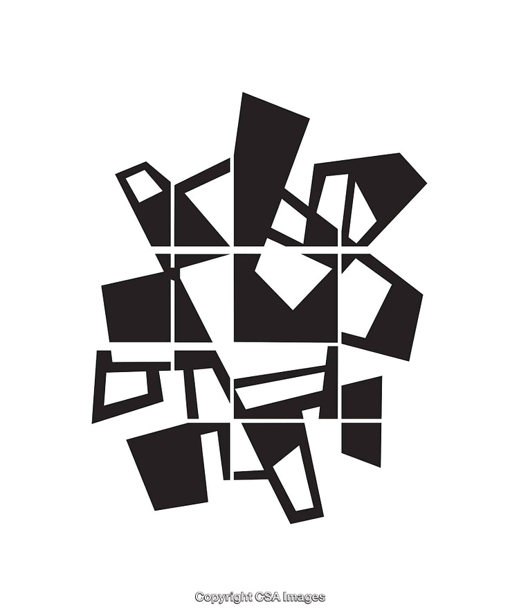 Abstract Black and White Geometric Modern Line Art Design