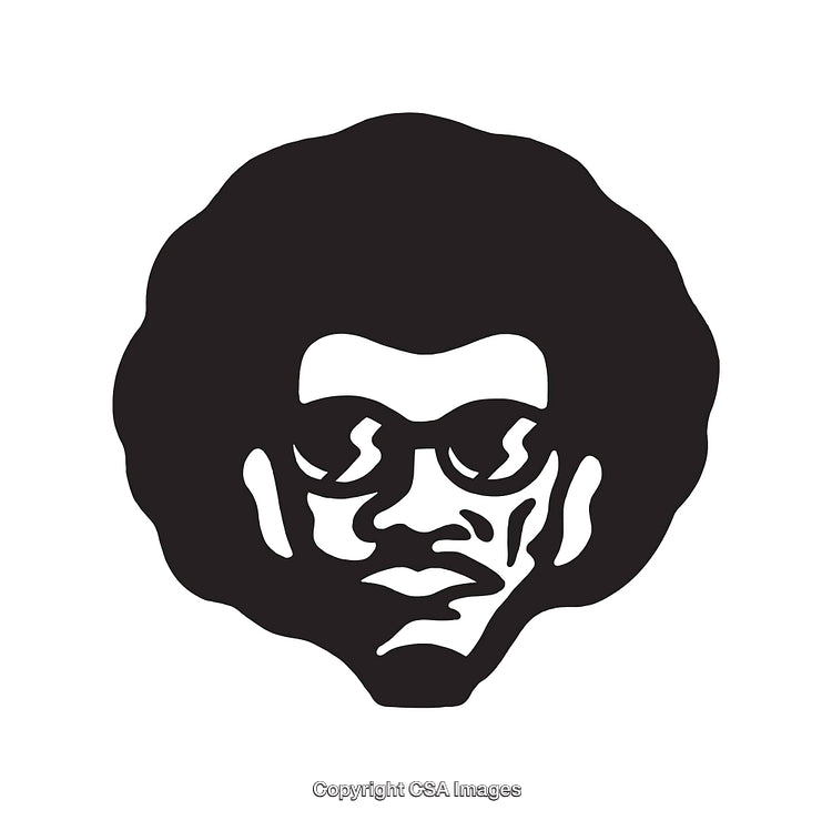 Stylized Black and White Illustration of a Person Wearing Glasses