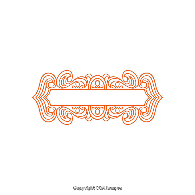 Ornate Orange Design Isolated on a White Background