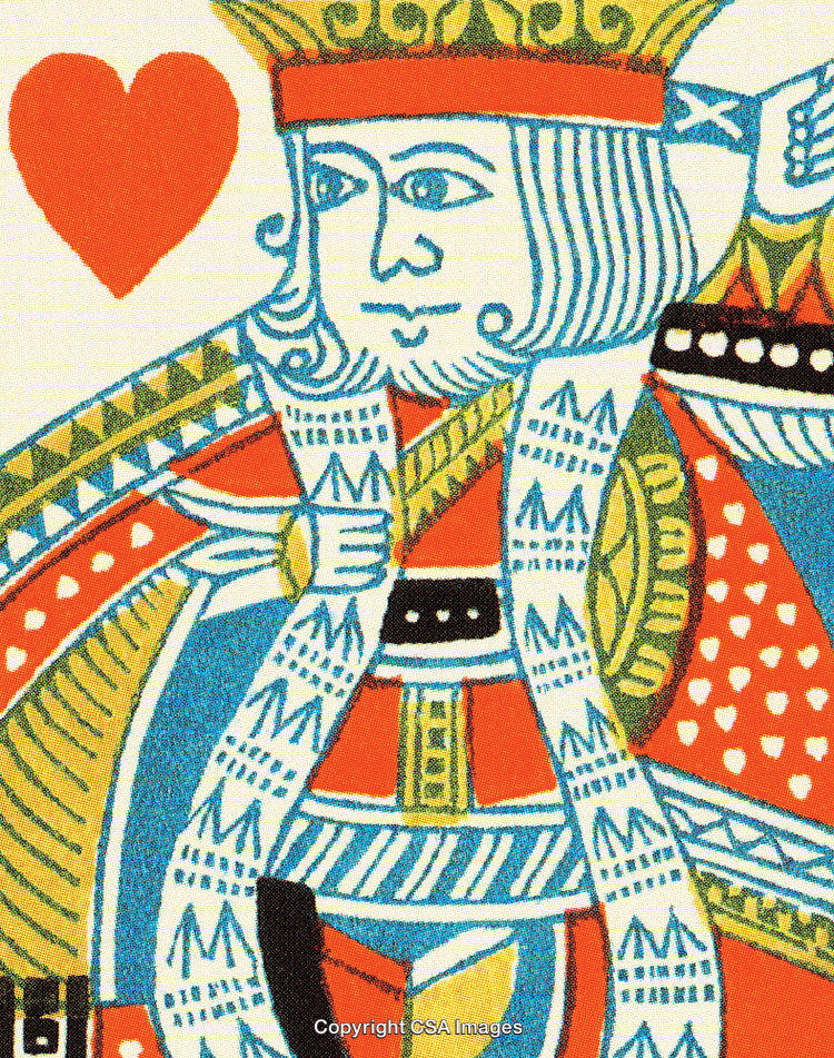 Vibrant Illustration of a Playing Card King of Hearts
