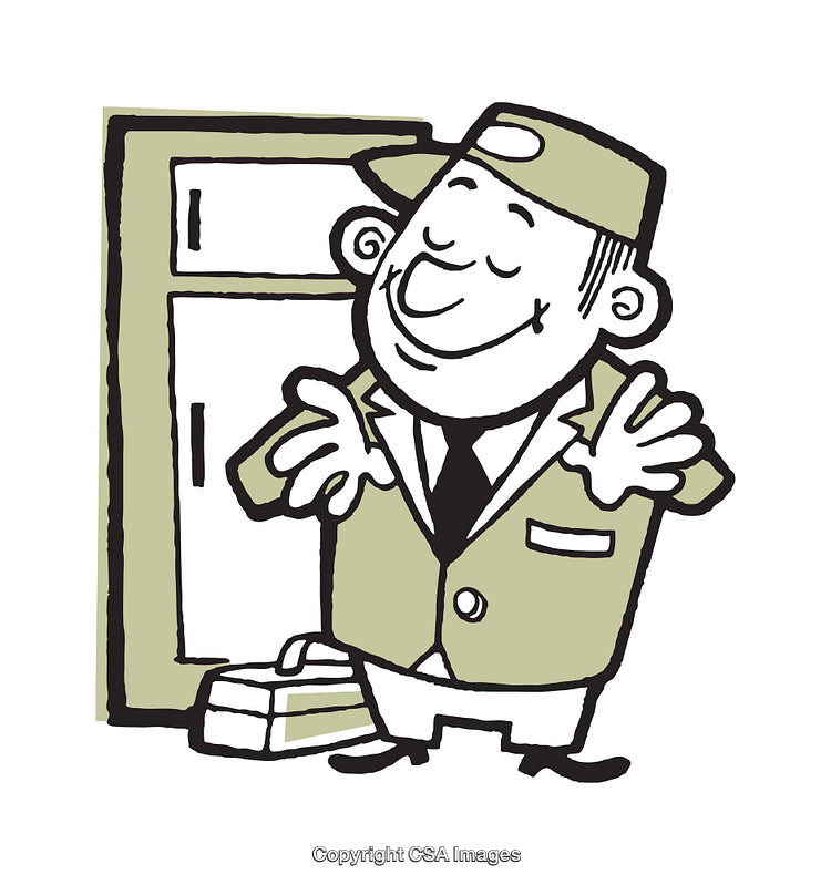 Retro Illustration of a Happy Businessman Closing a Sale