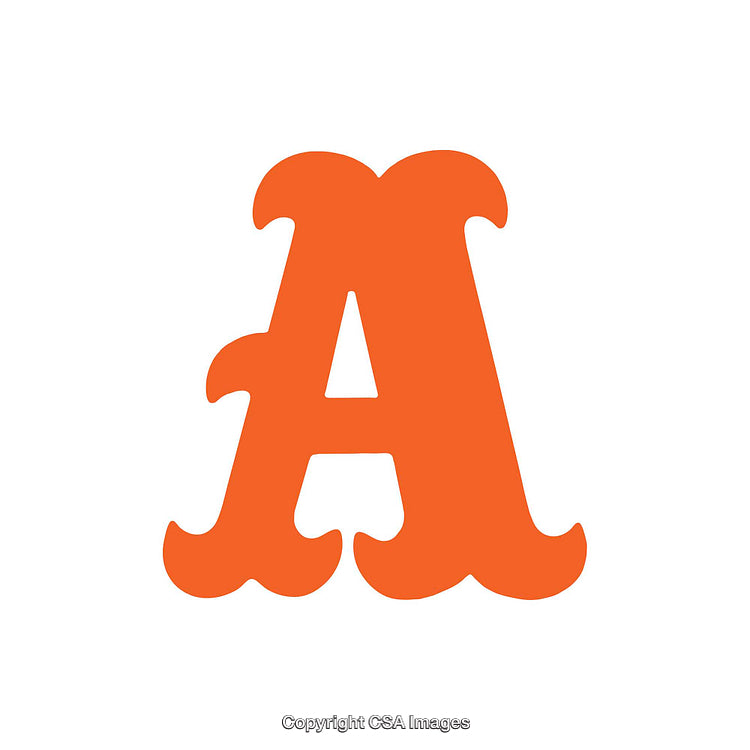 Bold Decorative Orange Letter A on White Background