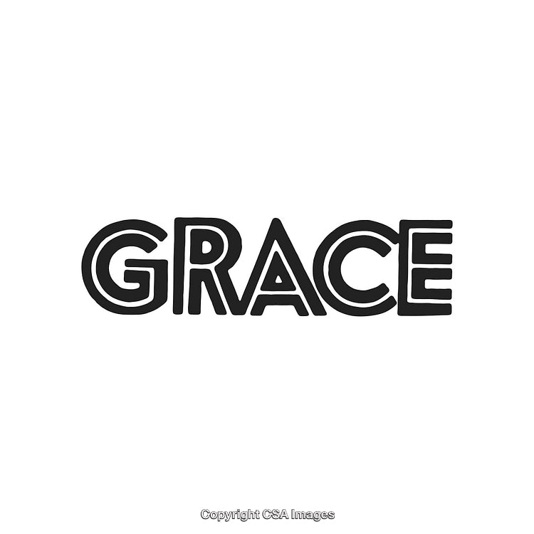 Black and White Grace Typography Display with Minimalist Design Style