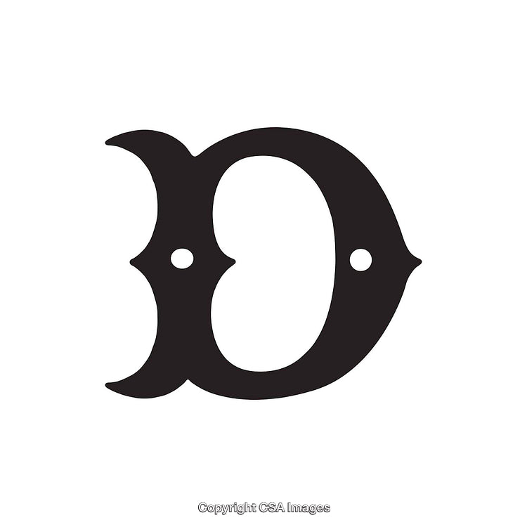 Creative Abstract Letter D with Symmetrical Design Elements