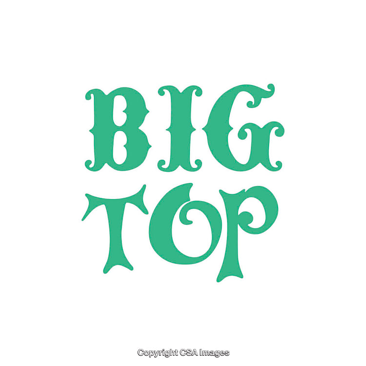 Green Retro Typography Design Naming 'Big Top' in Stylized Font