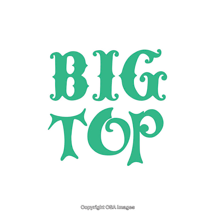 Green Retro Typography Design Naming 'Big Top' in Stylized Font