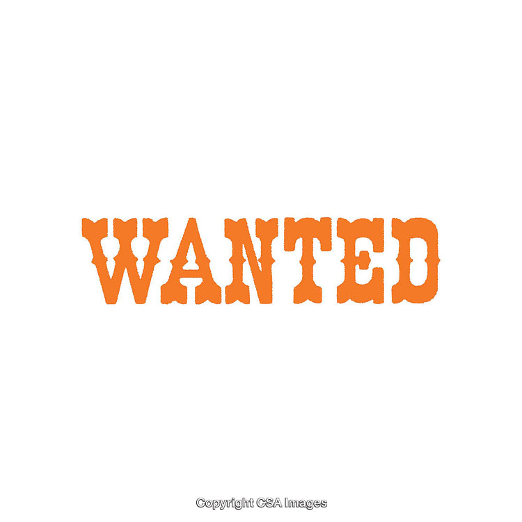 Vintage Wanted Poster Typography on a White Background