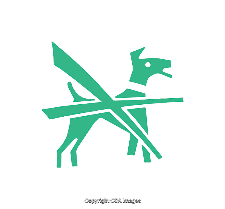 Minimalistic Green Dog Icon With Abstract Design on White Background